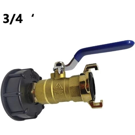 AOUGO Adaptateur IBC S60x6 Vanne Robinet Jardin 3/4,Sortie Raccord Rapide 20/25mm Récupérateurs Eau De Pluie Raccord,IBC Adaptateur De Réservoir D'eau Pour IBC D'adaptateur De Cuve (3/4Tête Carte+vanne) 4 AOUGO Adaptateur IBC S60x6 Vanne Robinet Jardin 3/4,Sortie Raccord Rapide 20/25mm Récupérateurs Eau De Pluie Raccord,IBC Adaptateur De Réservoir D'eau Pour IBC D'adaptateur De Cuve (3/4Tête Carte+vanne) – Image 2