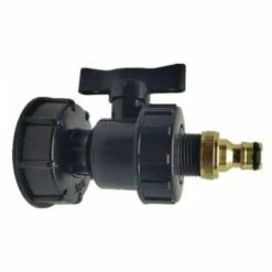 GRID COOL Adaptateur IBC, Raccords De Réservoir IBC S60X6 - Kits De Raccords D'eau De Sortie De Tuyau Barbelé (S60 X 6 + Vanne + Raccord 3/4 ")