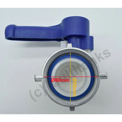 MULTITANKS Vanne Papillon Avec écrou Flottant En Aluminium S60x6 Pour Cuve 1000 Litres IBC - S60x6 4 MULTITANKS Vanne Papillon Avec écrou Flottant En Aluminium S60x6 Pour Cuve 1000 Litres IBC - S60x6 – Image 2